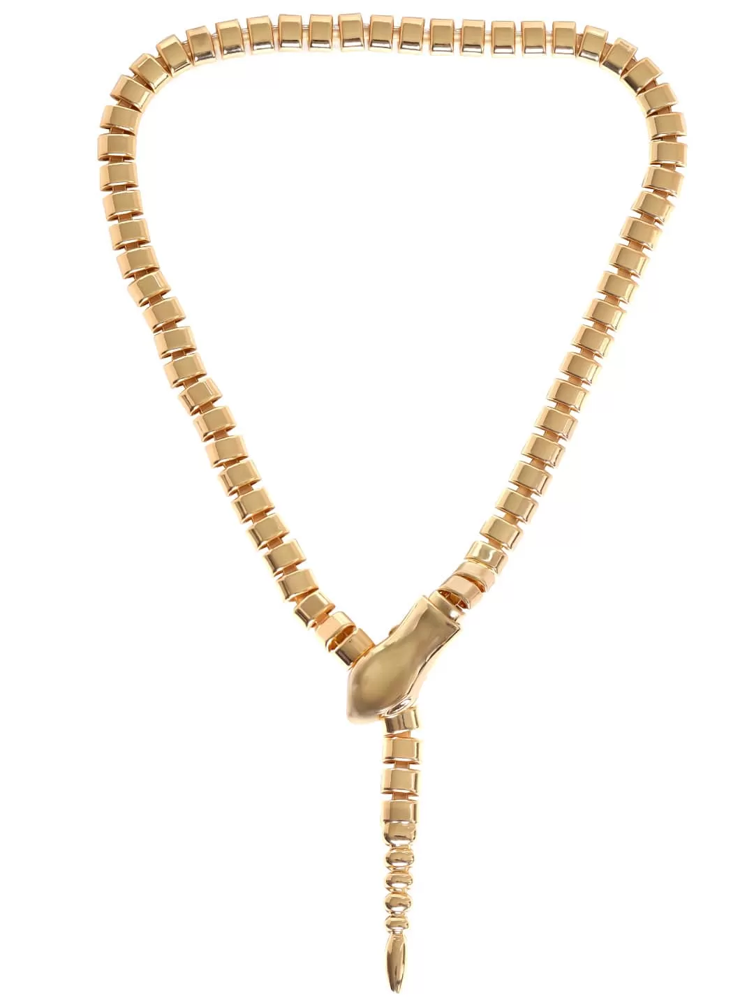 Rubans Voguish Gold plated Serpent Link Textured Statement Necklace 